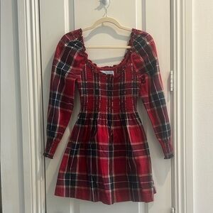 Hill House Red Plaid Mini Dress